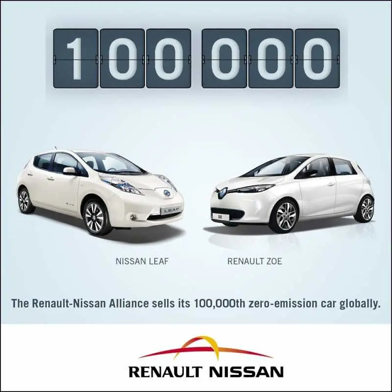  Renault-Nissan продаде 100-хилядния си електромобил