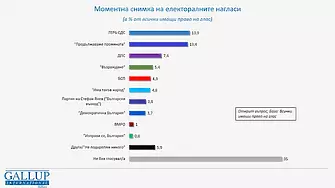 Ако изборите бяха днес: 8 партии в парламента и според Галъп